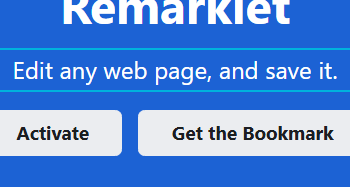 Screenshot of editing the subtitle of the web page to say 'Edit any web page, and save it.'